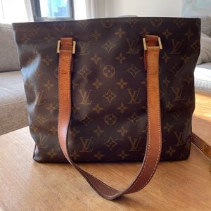 Louis Vuitton monogram piano cabas mezzo leather bag